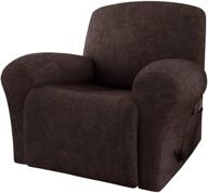 🛋️ transform your recliner with rhf 4-piece velvet slipcovers - ultimate furniture protection and style (chocolate-recliner) logo