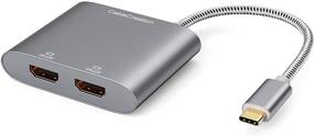 img 4 attached to Адаптер USB C к двум HDMI 4K, CableCreation Тип С (совместим с Thunderbolt 3) к 2 HDMI, для MacBook Pro 2019/2018/2017, XPS 13/Surface Book 2, Chromebook Pixel, Yoga 710, алюминиевый серый