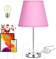 adorable pink nightstand lamp: perfect touch for teen girls' bedroom decor - 🎀 ideal for pink room makeovers with furry fur throw pillows and small end tables логотип