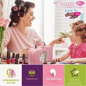 img 2 attached to 💄 Girls' Washable Makeup Kit for Kids