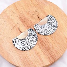 img 2 attached to Genuine Leather Layered Design Earrings: Lightweight Leopard Teardrop Leaf Soft Drop Dangle Earrings for Women; Boutique Party Jewelry, Ideal Gift for Girls