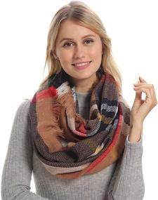 img 3 attached to Warm and Stylish Infinity Winter Maroon Burgundy Cashmere Women's Accessories: Elevate Your Winter Look!