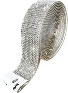 💎 sparkling self-adhesive crystal rhinestone diamond ribbon - 3 yards bling ribbon roll with 2mm rhinestones - perfect for crafts, diy events & stylish car phone decoration (silver, 1.06 inch x 3 yards) logo