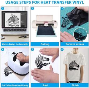 img 1 attached to 👕 Premium Black Heat Transfer Vinyl for T-Shirts - 12 Sheets of 12"x10" HTV Iron On Vinyl - Ideal for Various Cutting Machines, Clothes, Hats, and Textiles