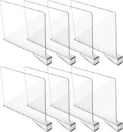 8 pack of hmdivor clear acrylic shelf dividers - perfect for organizing bedroom, kitchen, and office shelves - closet shelf and closet separator for enhanced organization logo