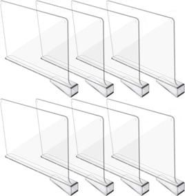 img 4 attached to 8 Pack of Hmdivor Clear Acrylic Shelf Dividers - Perfect for Organizing Bedroom, Kitchen, and Office Shelves - Closet Shelf and Closet Separator for Enhanced Organization