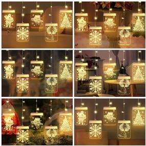 img 3 attached to 🎄 BLOOMWIN 3D Hanging LED Curtain String Lights - Window Christmas Lights Decor with USB for Indoor, Outdoor Decorations - 9.8 Ft, Warm White - Ideal for Windows, Walls, Fireplaces, Doors, Bedrooms, Pathways, Patios