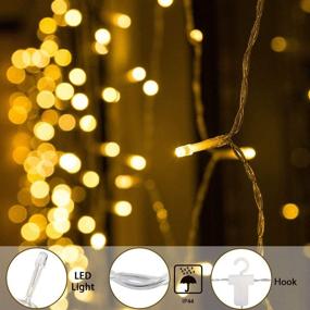 img 1 attached to 🎄 BLOOMWIN 3D Hanging LED Curtain String Lights - Window Christmas Lights Decor with USB for Indoor, Outdoor Decorations - 9.8 Ft, Warm White - Ideal for Windows, Walls, Fireplaces, Doors, Bedrooms, Pathways, Patios