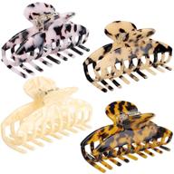 💇 strong hold hair claw clips: 4 pcs non-slip accessories for all hair types - thin & thick hair, women & girls logo