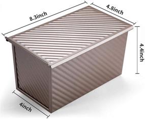 img 3 attached to 🍞 Premium Pullman Loaf Pan with Lid and Bench Dough Scraper Set – Ideal for Baking Perfect 1lb (450g) Bread!