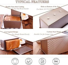 img 1 attached to 🍞 Premium Pullman Loaf Pan with Lid and Bench Dough Scraper Set – Ideal for Baking Perfect 1lb (450g) Bread!