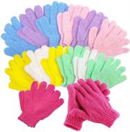 exfoliating gloves colors cleansing massage logo