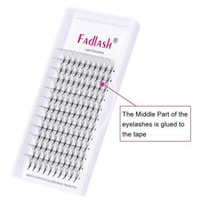 img 2 attached to 👁️ Professional Point Eyelash Extensions - 7D 0.07 Premade Fans, Middle Long Stem Volume Lash Extensions - 15mm Length (7D-0.07-C)