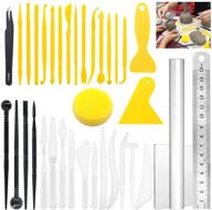 glarks 36pcs clay sculpting tools set for carving, modeling, and embossing - includes plastic modeling tools, yellow crafts clay modeling tools for art, coloring, nail art painting logo