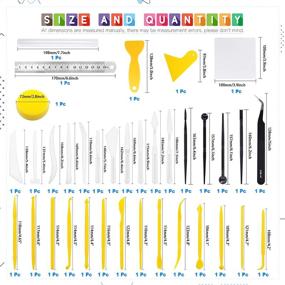 img 3 attached to Glarks 36Pcs Clay Sculpting Tools Set for Carving, Modeling, and Embossing - Includes Plastic Modeling Tools, Yellow Crafts Clay Modeling Tools for Art, Coloring, Nail Art Painting