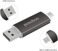 🖤 penobon 32gb otg usb flash drive | android phones & tablets | thumb drive for desktop pc | black logo