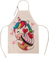 🦄 unicorn cupcake children's apron - unique apron for gardening, kitchen, cooking, and baking chef activities - small size for 3-8 year old toddler kids - ideal for girls and boys, mommy and me логотип