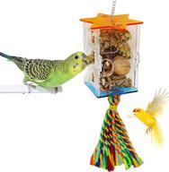 flystar bird foraging toys - diy parrot feeder toy for intelligent growth - acrylic box food holder with swing toys for anchovies, parakeets, cockatiels, conures, mynahs, macaws, and more logo