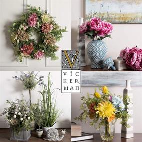 img 1 attached to 🌸 Потрясающий набор из 3 искусственных белых мини-гортензий Vickerman для элегантного декора дома или офиса.