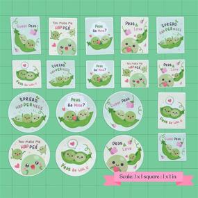 img 3 attached to 🌸 Navy Peony Funny Sweet Pea Sticker Set (18-Pack) - Waterproof, Durable, Perfect Fit - Planner Square Stickers, Laptop Round Decals, Water Bottle Stickers