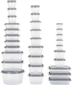 img 4 attached to 📦 Clear/Grey GoodCook EveryWare 60-Piece BPA-Free Plastic Food Storage Container Set