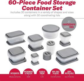 img 2 attached to 📦 Clear/Grey GoodCook EveryWare 60-Piece BPA-Free Plastic Food Storage Container Set