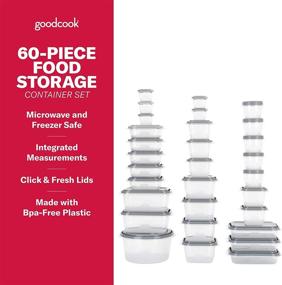 img 3 attached to 📦 Clear/Grey GoodCook EveryWare 60-Piece BPA-Free Plastic Food Storage Container Set