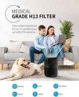🌬️ liment hepa 13 intelligent air purifier for home - medical grade air cleaner for large room bedroom office - eliminates 99.97% of smoke, dust, pet hairs - sleek black design logo