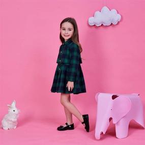 img 2 attached to 👚 Girls' Flannel Button Shirts - Buffalo Toddler Clothing, Tops, Tees & Blouses