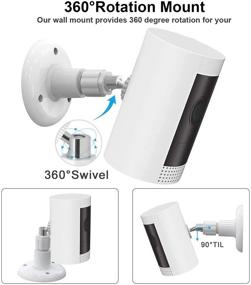 img 2 attached to 🔒 Enhanced Security: 3 Pack Adjustable Wall Mount & Ceiling Mounting Kit for Ring Stick Up Cam/Indoor Cam/Battery Cam