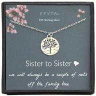 🌳 sister gift: 925 sterling silver family tree of life necklace - birthday jewelry for sisters logo