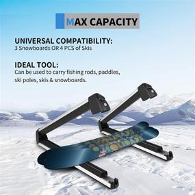 img 3 attached to 🏔️ YITAMOTOR 30" Aluminum Universal Car Roof Ski Rack Snowboard Racks – Effective and Versatile Snowboard Carrier for Cars