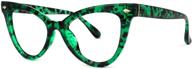 👓 voogueme cat eye green blue light blocking glasses: fend off eyestrain with anti-glare computer gaming eyewear for women - maite op02131-01 logo