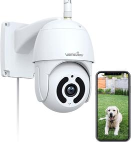 img 4 attached to Wansview 1080P Pan-Tilt Outdoor Security Camera with Night Vision, Waterproof, WiFi, 2-Way Audio, Motion Detection, SD Card & Cloud Storage, Compatible with Alexa - Model W9