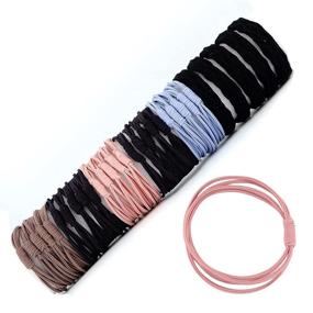 img 4 attached to 💆 Seamless Cotton Hair Ties: No Metal or Plastic, 30pcs, Gift for Women and Teenage Girls, Won't Tangle or Pull Hair