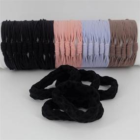 img 2 attached to 💆 Seamless Cotton Hair Ties: No Metal or Plastic, 30pcs, Gift for Women and Teenage Girls, Won't Tangle or Pull Hair