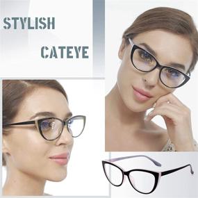 img 2 attached to 3-Pack Stylish Cat Eye Blue Light Blocking Reading Glasses | Women's Anti Eyestrain & Glare Computer Readers | CRGATV