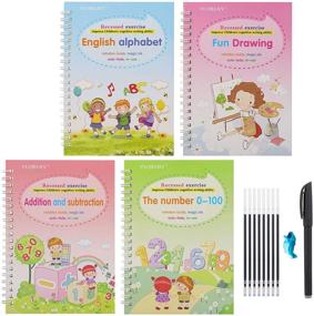 img 4 attached to 📚 VLOJELRY Handwriting Practice Copybook for Kids: The Print Handwriting Workbook - Reusable, Groove Copybook Set 4Pcs (Style One)