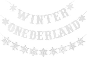 img 4 attached to Onederland Decorations Snowflake Wonderland Supplies（Silver