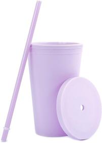 img 2 attached to 🌈 Colorful 16oz Tumblers with Lids (4 pack) - Double Wall Acrylic Cups with Straws - Bulk Tumblers for DIY Gifts - Includes FREE Straw Cleaner! (Assorted)