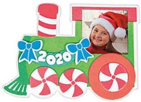 img 1 attached to 🎄 Dated Christmas Train Picture Photo Frame Magnet Craft Kit for Kids: Make 12, Perfect for Classroom Activity!