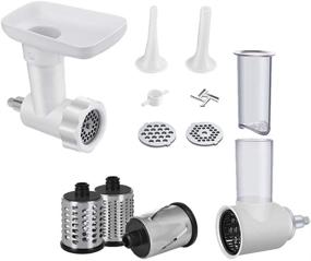 img 4 attached to 🥩 INNOMOON 2-in-1 Meat Food Grinder & Slicer/Shredder Attachment Pack for KitchenAid Stand Mixer, includes Sausage Filler Tube