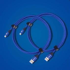 img 3 attached to 🔌 Андроид Micro USB кабель, BrexLink 2-Pack 6.6 FT Нейлоновый плетеный быстрозарядный кабель - Совместим с Samsung, Kindle, Андроид телефонами, Galaxy S7 Edge, Moto G5, PS4 (Синий)