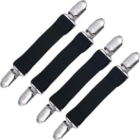 img 4 attached to 👢 Loosco [4 Packs] Elastic Boot Clips Leg Straps with Extra Heavy Sturdy Pant Stirrups