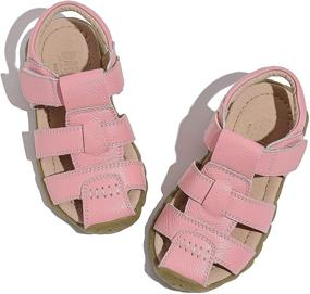 img 3 attached to 👧 DADAWEN Leather Outdoor Sandals: Stylish Toddler Girls' Athletic Shoes for Outdoor Adventures!