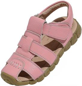 img 4 attached to 👧 DADAWEN Leather Outdoor Sandals: Stylish Toddler Girls' Athletic Shoes for Outdoor Adventures!