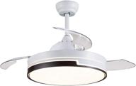 🔆 modern snj retractable ceiling fan: white finish, lights, remote control – perfect for indoor use логотип