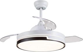 img 4 attached to 🔆 Modern SNJ Retractable Ceiling Fan: White Finish, Lights, Remote Control – Perfect for Indoor Use