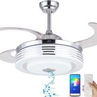 🌪️ transform your space with nutcrust retractable ceiling fan: light, bluetooth speaker, remote control and 7 colors change options included! логотип