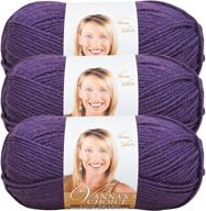 lion brand vanna's choice 🧶 yarn (3-pack) in purple shade 860-147 logo